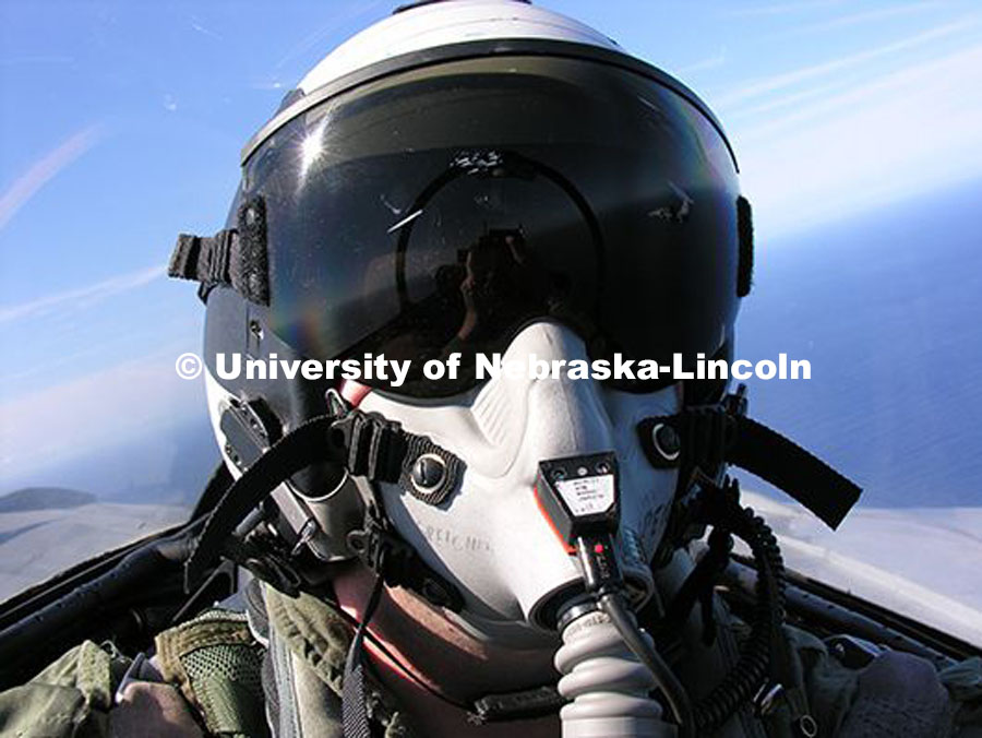 NU President Ted Carter in the cockpit of a Navy fighter jet during his career as a naval aviatior. July 23, 2020. Photo supplied by Ted Carter to University Communication.